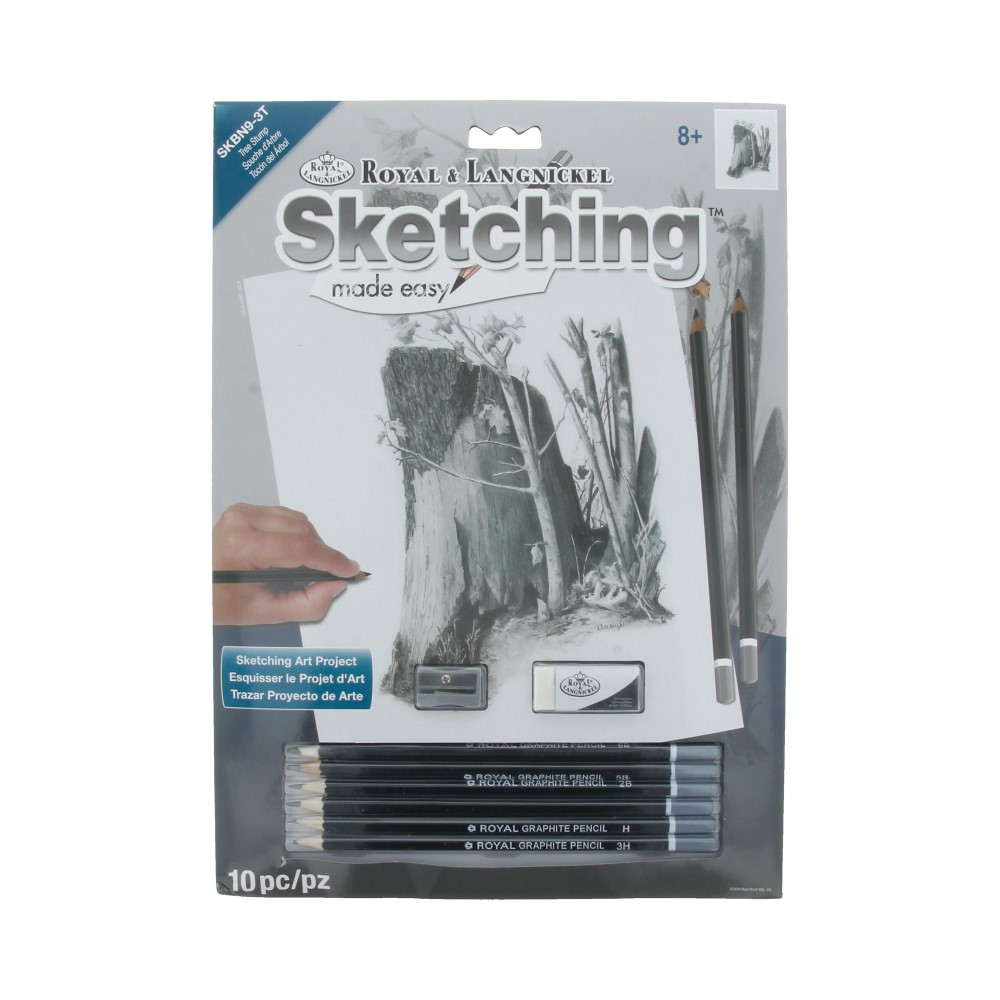 09 Раскраска по номерам "Эскиз" №2 "Пень" SKBN ROYAL LANGNICKEL 