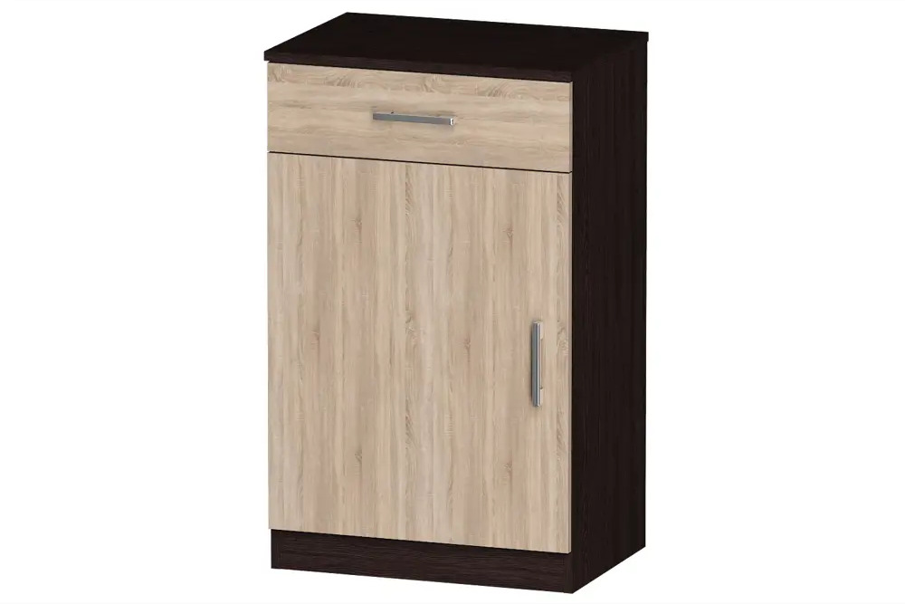 91071183 Тумба офисная Furnistyle ЛТ-01 55x90x40 см 1 ящик ЛДСП цвет венге/дуб сонома STLM-0468319