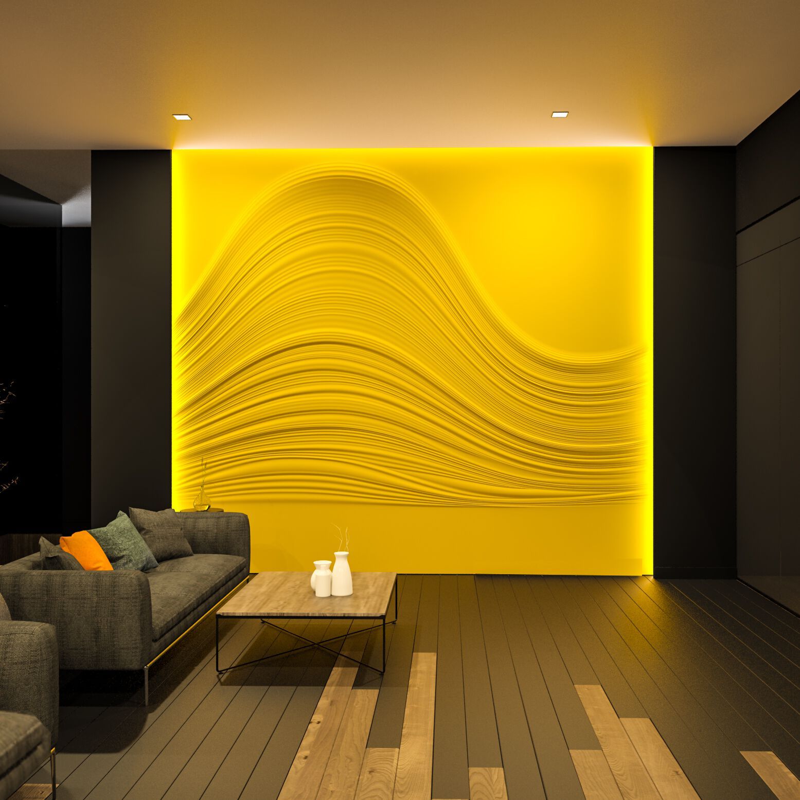 Трехмерная декоративная гипсовая панель WallDeco BIG WAVE ARCH-00120082 - Вид №3