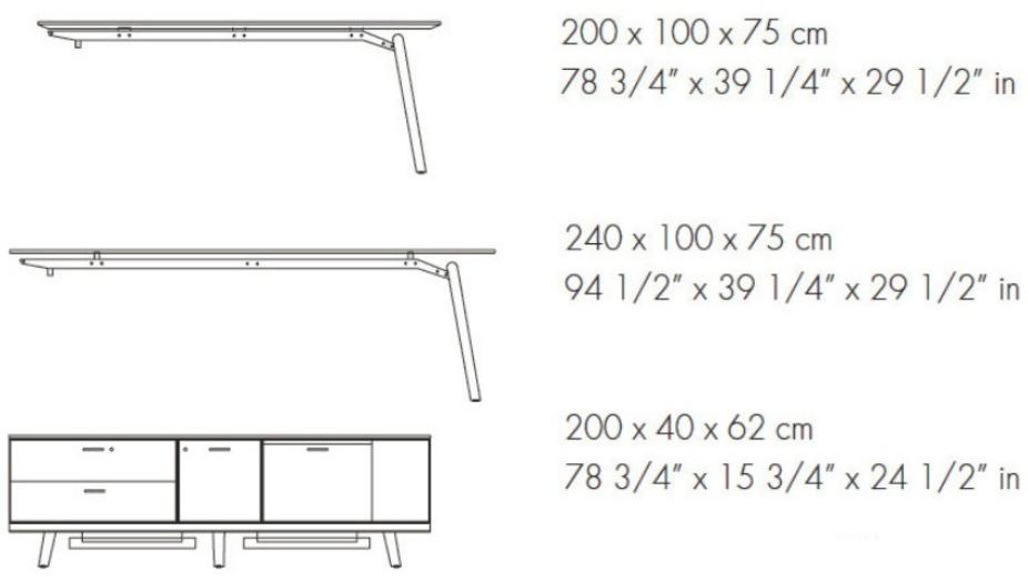 Прямоугольный письменный стол из дуба со встроенной полкой Rail Santreyd sun-id-1451315 - Вид №5