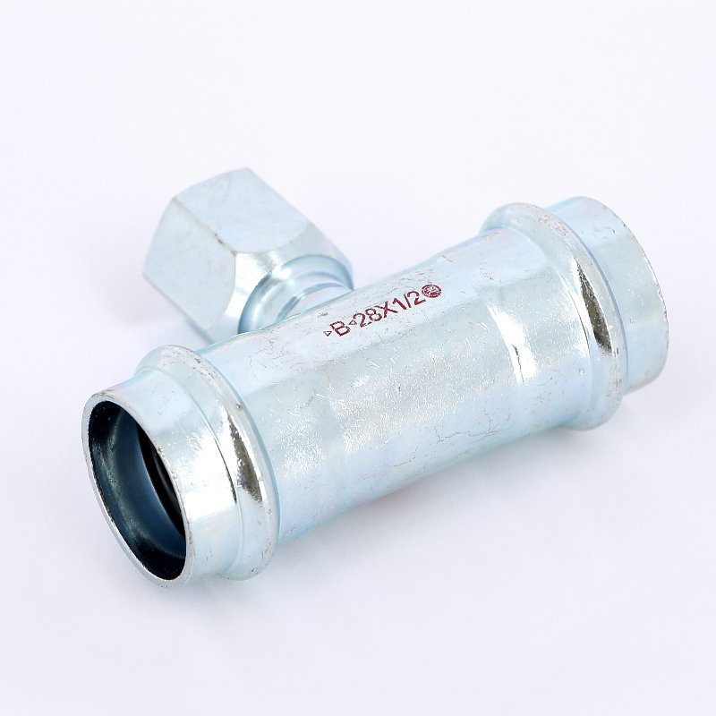 Тройник пресс-B оцинкованная сталь 28 х 1/2' х 28 IBP PC4130G0280428 - Вид №3