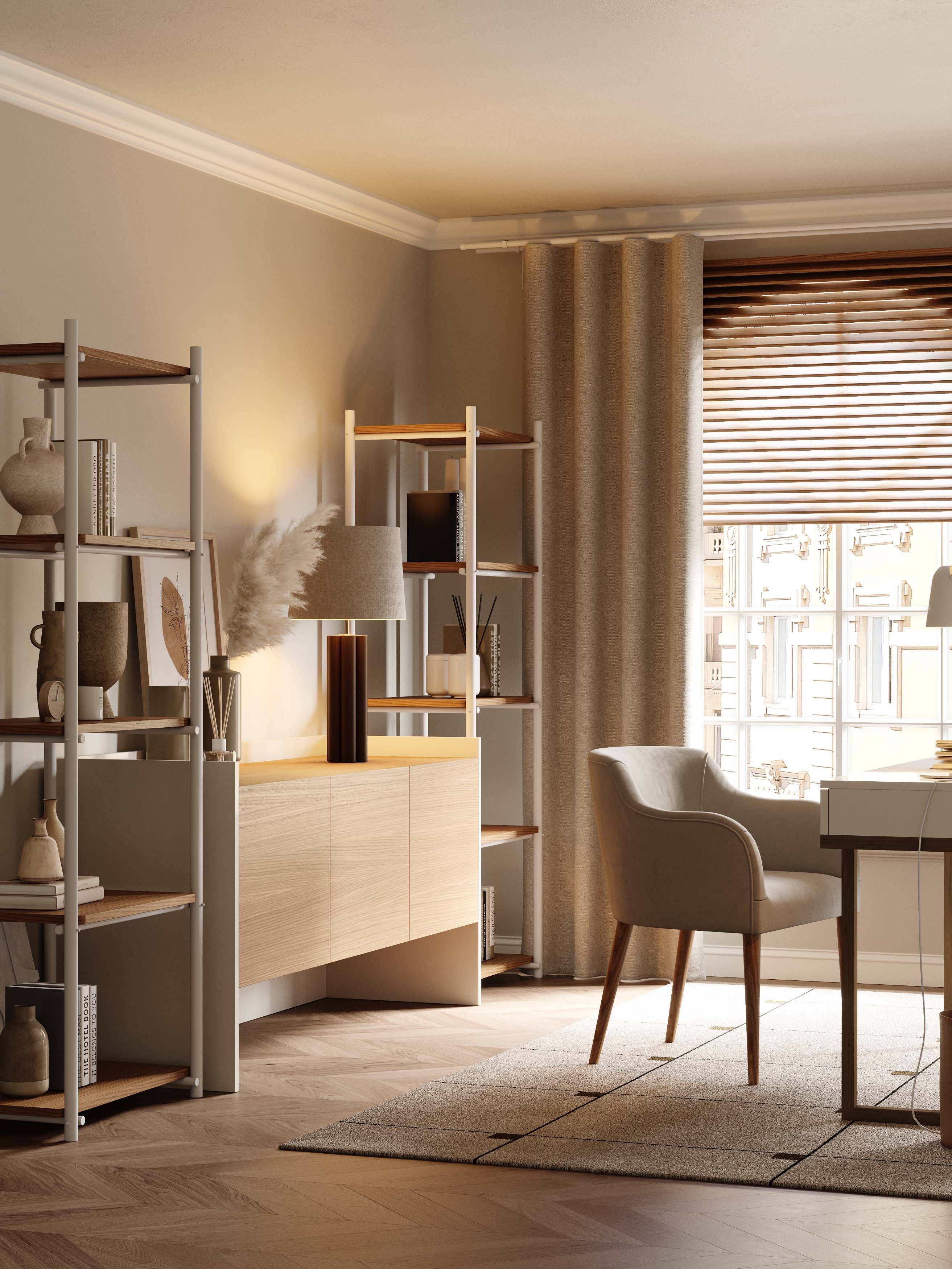 Книжный шкаф из нержавеющей стали и дерева Stylish Club His &amp ARCH-00145222 - Вид №6