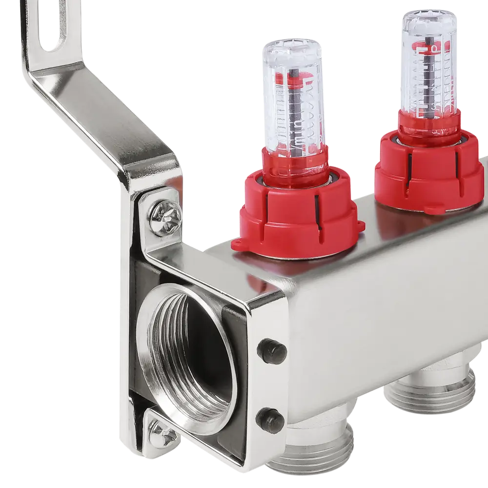 Коллекторная группа с расходомерами Pro Aqua 1"x3/4" 12 выходов нержавеющая сталь STLM-2181433 - Вид №2