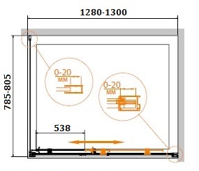 Душевой уголок CEZARES RELAX-AHF-1-130/80-C-Bi - Вид №1