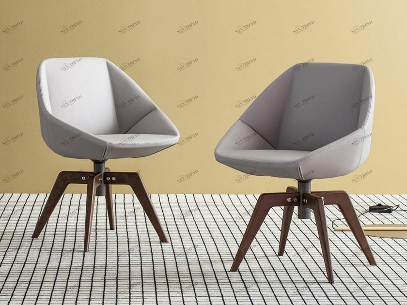 Bonaldo Вращающееся кресло с кожаной обивкой sun-id-1512674