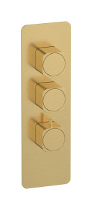 Мягкая термостатическая двусторонняя вертикальная прямоугольная пластина и комплект ручек WE ARE IB eua216osneo_1 Brushed Gold Aqua