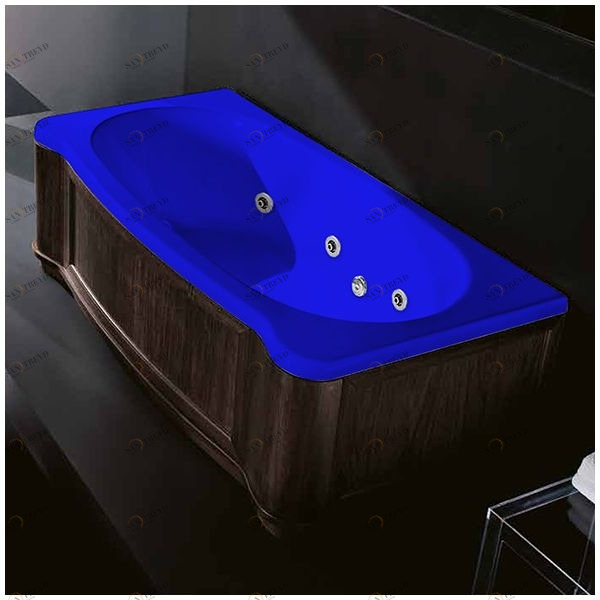 Ванна Gruppo treesse New Classic Young STX-V674B-SX-WV-SI синяя с гидромассажем и дезинфекцией прямоугольная левая деревянная панель венге STXV674BSXWVSI