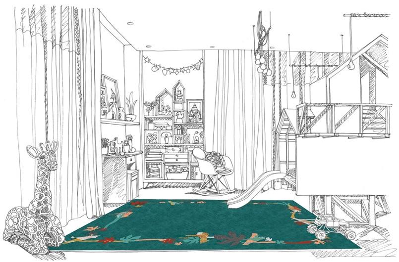 Un Tapis à Paris Прямоугольный детский шерстяной коврик Children sun-id-1374555 - Вид №3