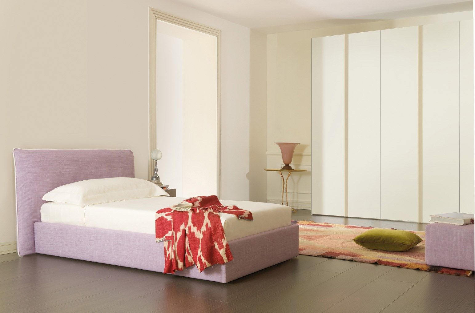 Односпальная кровать для хранения с мягким изголовьем ESTEL GROUP PLUME ARCH-00019130 - Вид №1