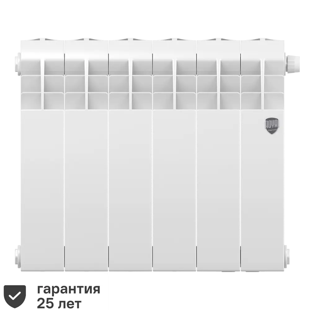 Радиатор секционный Royal Thermo Biliner RTBBTVR35006 350/87 6 секций нижнее правое подключение биметалл белый 82758198 STLM-2133252