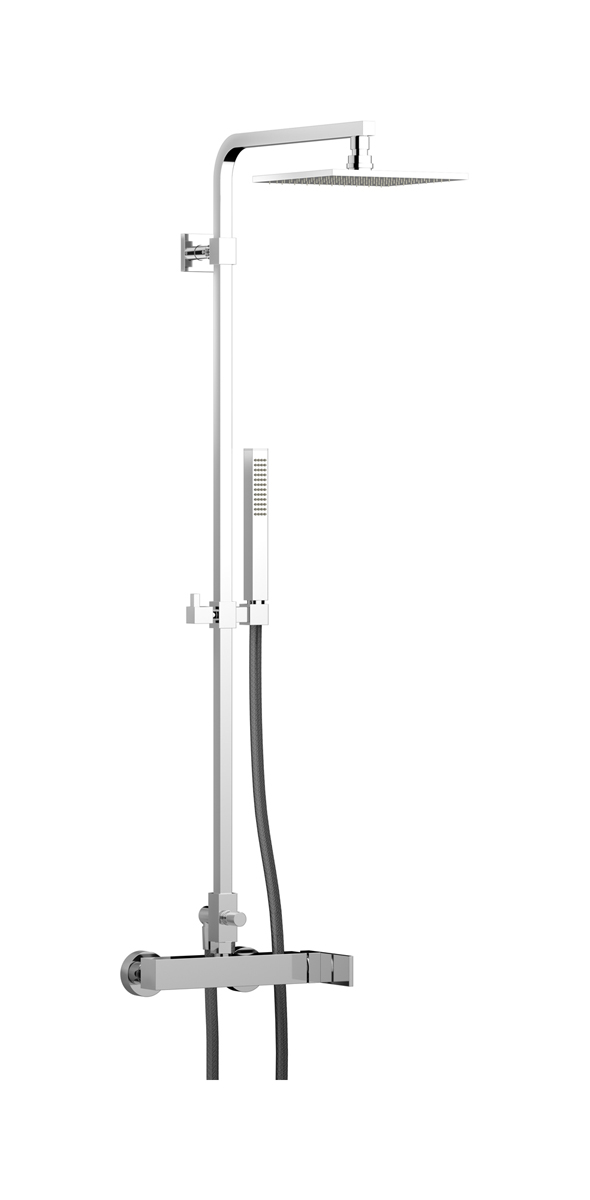 Душевая колонна со смесителем, квадратным верхним душем и лейкой WE ARE IB ma126cc Chrome Indoor Shower