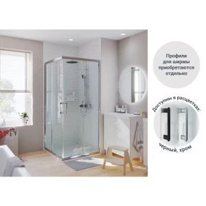 Комплект стекол для душевой ширмы Sensea Easy 90x90 см прозрачное стекло, цвет профиля на выбор