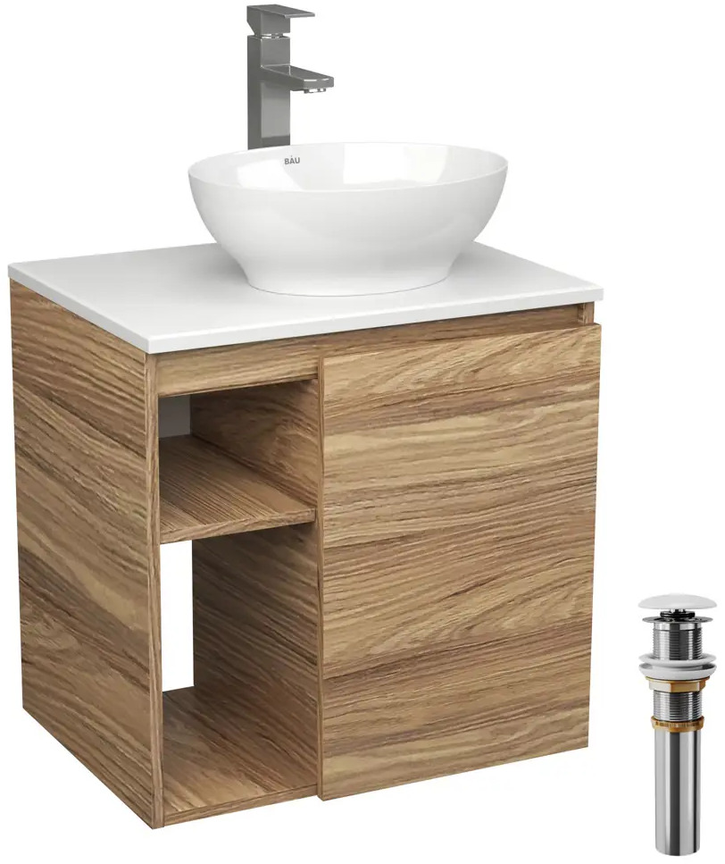 91776580 Тумба Bauedge Bau Dream Blackwood 60 правая раковина BAU Nimb 41х33 смеситель для раковины высокий Hotel Still нержавеющая сталь выпуск клик клак белый STLM-1001489