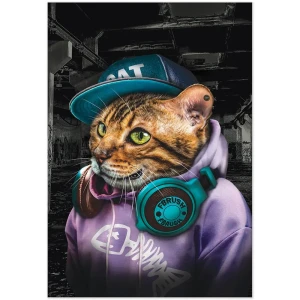 Картина на холсте Кот-хипстер 2 70x110 см
