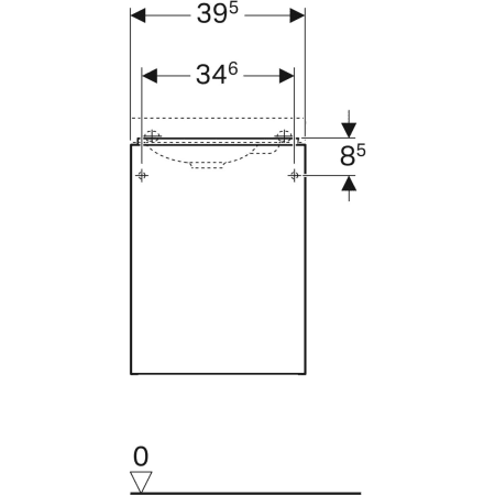 500.608.JL.2 Шкафчик для раковины Geberit Acanto, с одной дверью и сифоном Geberit  - Вид №15
