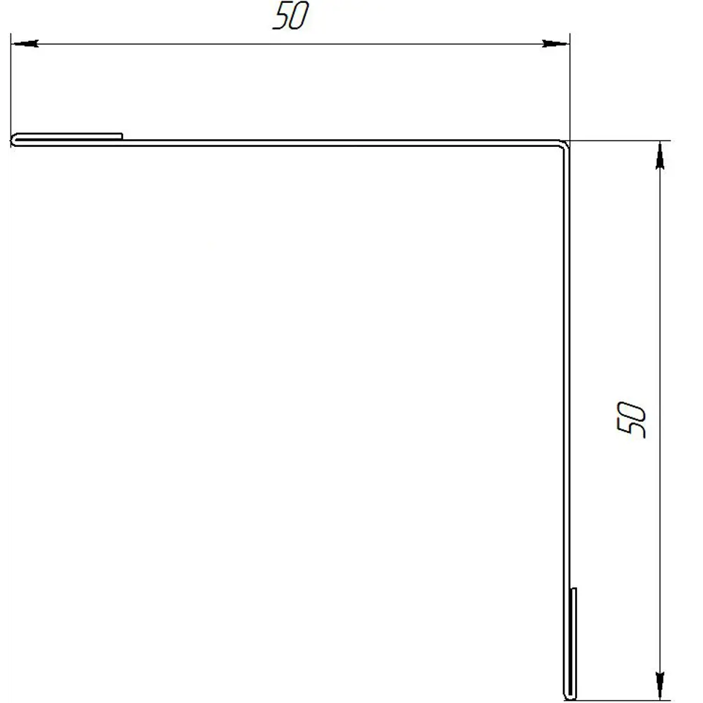Планка для внутренних углов 50x50 мм 2 м 0.4 мм RAL 9003 белый Santreyd STLM-2143699 - Вид №1