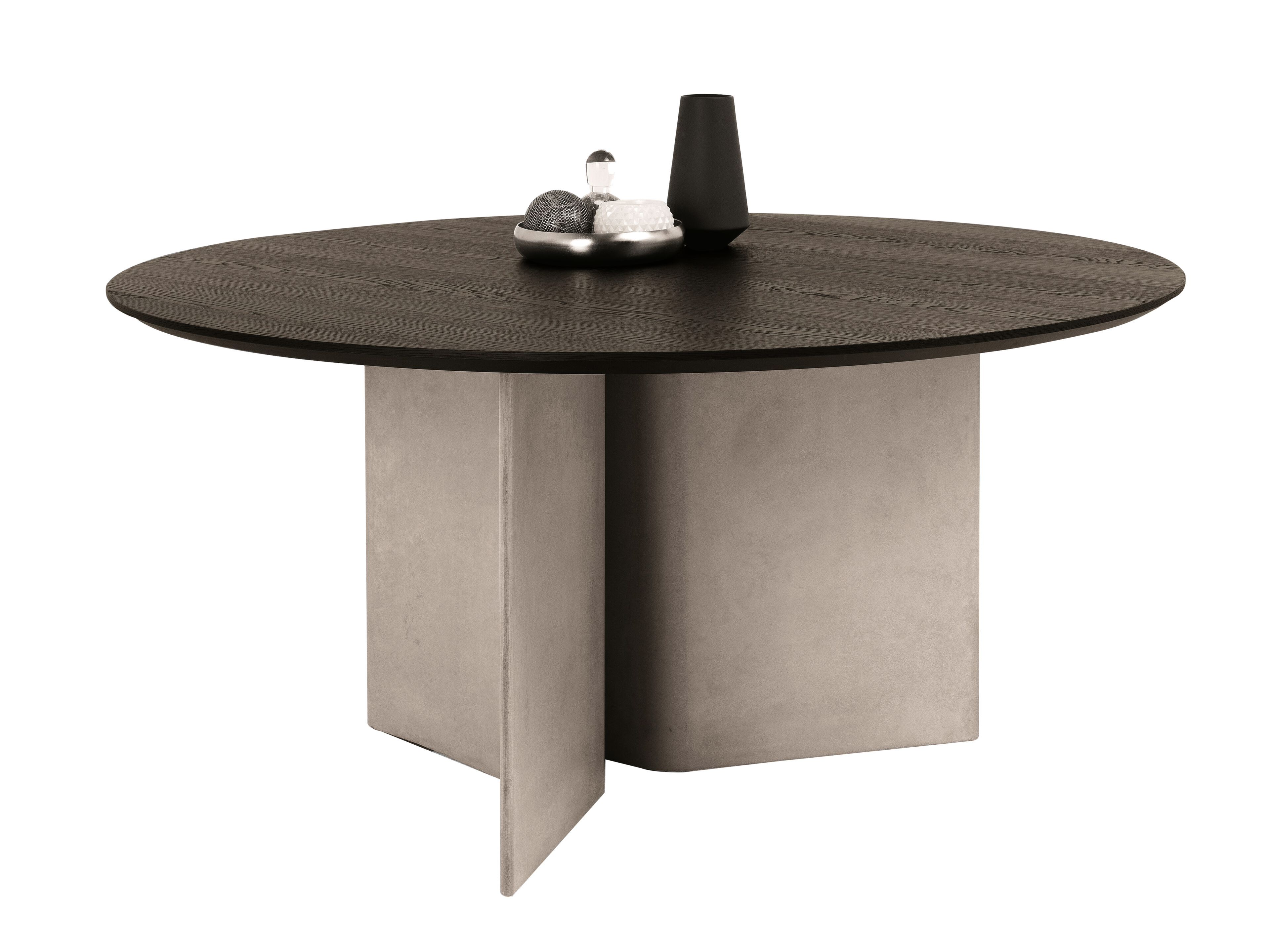 Бетонный и деревянный обеденный стол Bontempi Casa MAGNUM ARCH-00005191