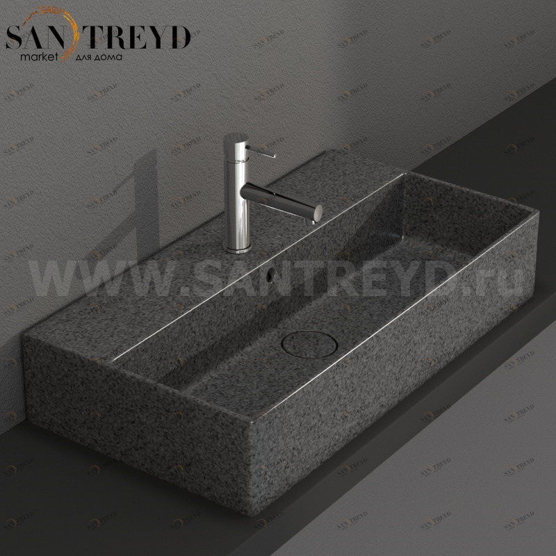 IN072PG Подвесная раковина настенная прямоугольная Ceramica Globo T-EDGE серая