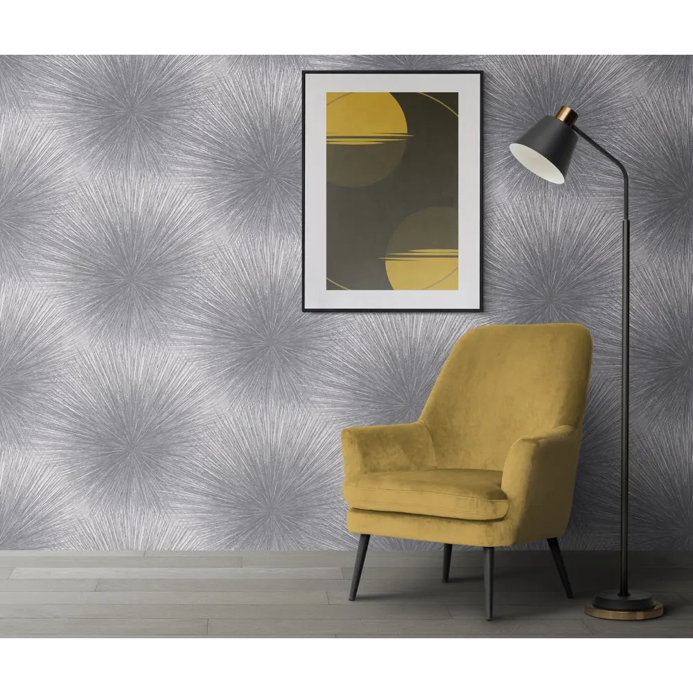 Флизелиновые обои NEW AGE Solar в серебристо-серых тонах с эффектом тиснения 87710960 STLM-0075188 - Вид №2