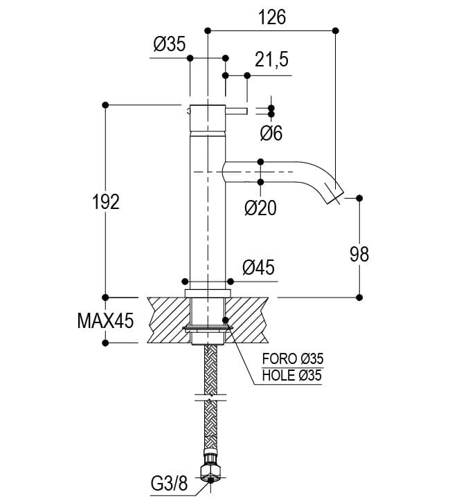 Однорычажный смеситель для раковины из латуни Ritmonio Brass ARCH-00115577 - Вид №2