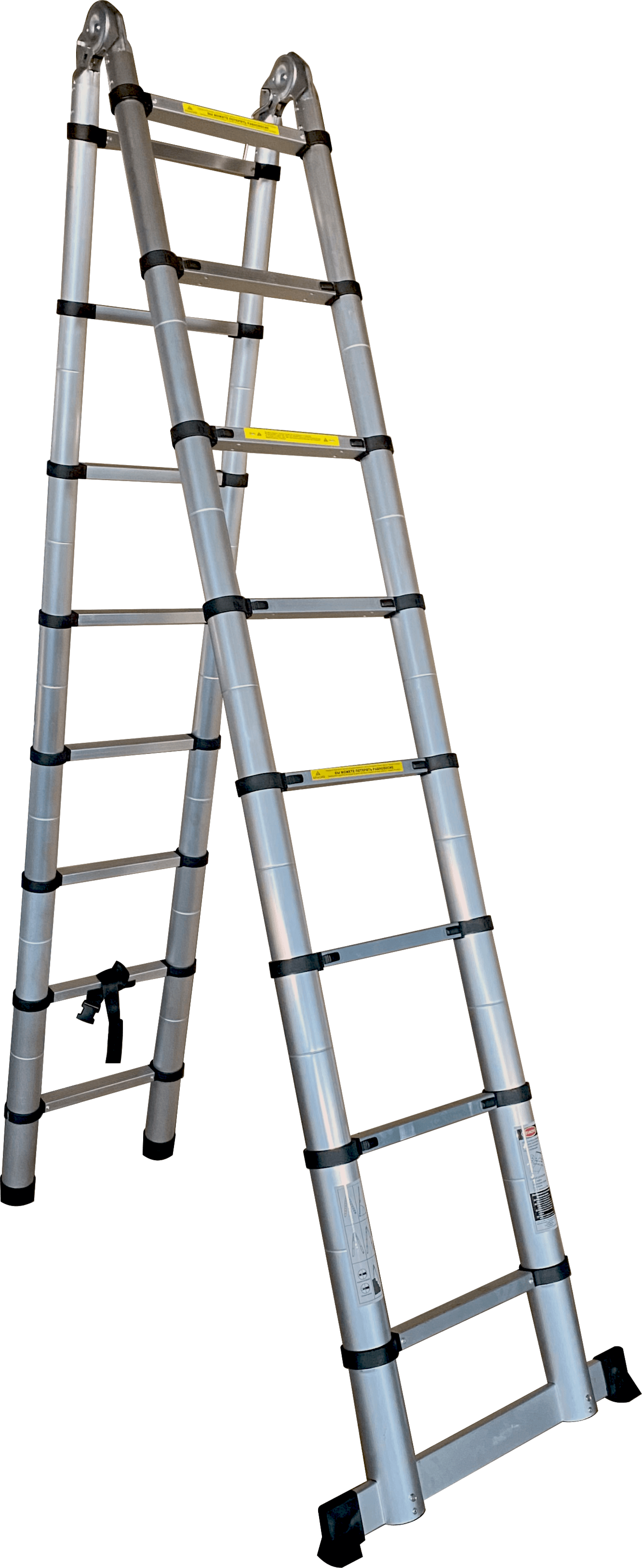 Двухсторонняя телескопическая лестница с шарниром 2,5+2,5 м  (8+8 ступ) ALUMET DTLH 2.5 - Вид №2