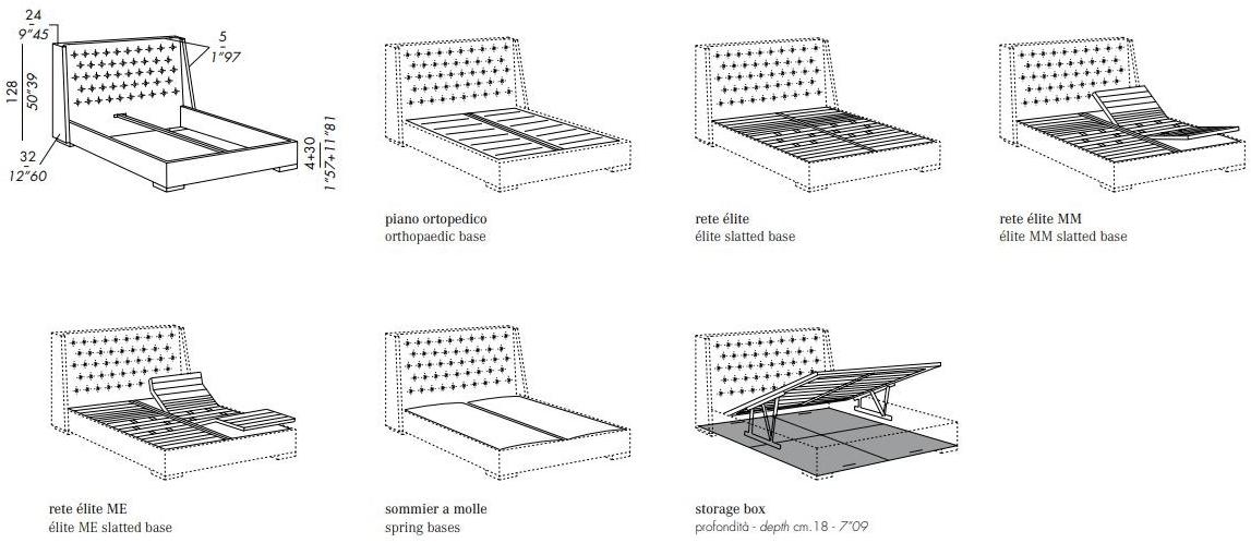Meridiani Кровать двуспальная с обивкой Turman sun-id-1363658 - Вид №3