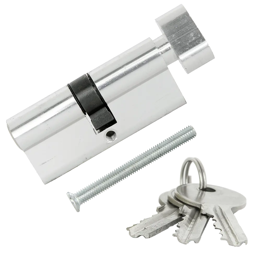 Цилиндр ключ/вертушка 35х35 хром, E AL 70 CP Т01 ФАБРИКА ЗАМКОВ STLM-2100137 - Вид №1