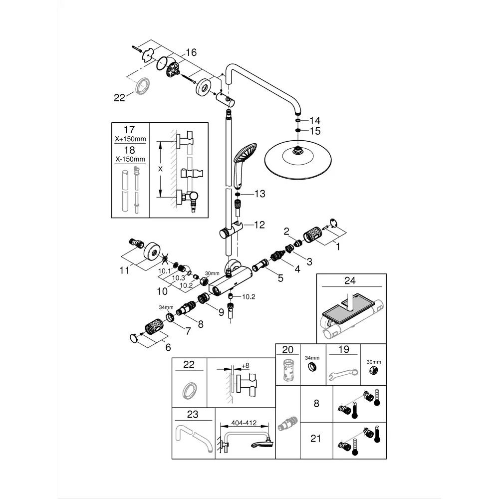Душевая система Grohe Vitalio Joy с термостатом 86600503 STLM-2103413  - Вид №11