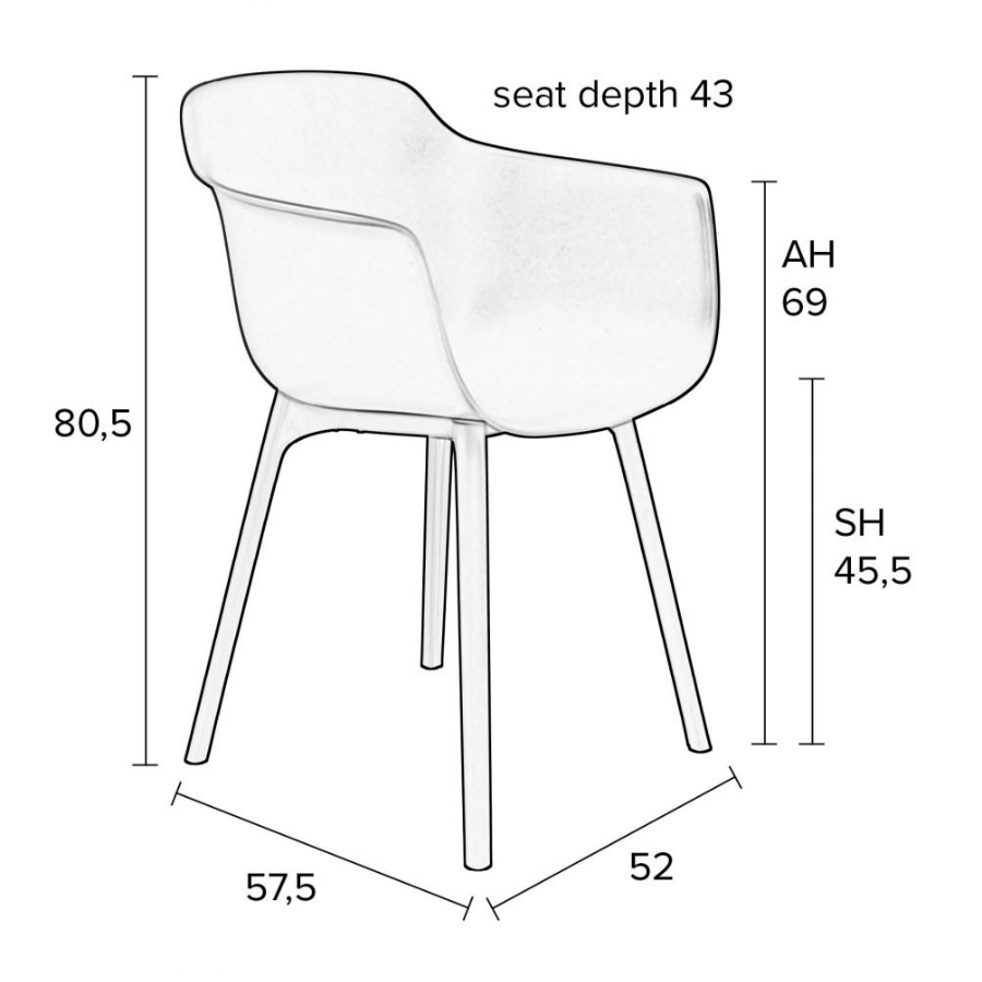 Кресло Mae, белое White Label Living 1200163 - Вид №15