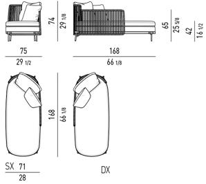 Minotti Садовая кушетка из мягкой ткани Tape cord outdoor sun-id-1397071 - Вид №6