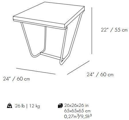 Mambo Unlimited Ideas Квадратный деревянный журнальный столик sun-id-1482950 - Вид №2