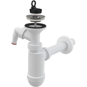 Сифон для умывальника DN32 со штуцером и нержавеющей peшeткой DN63