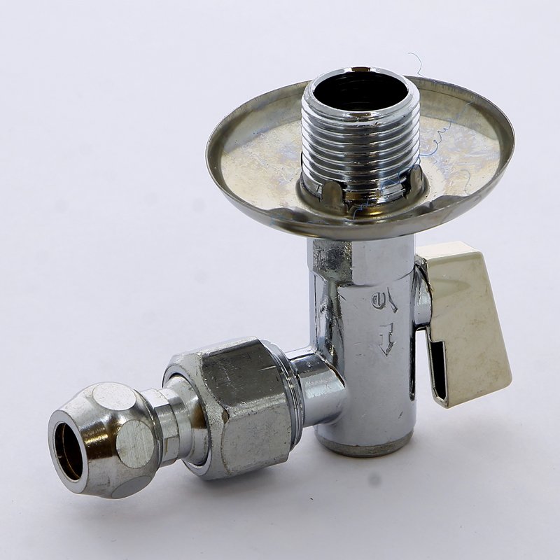 Кран шаровый ITAP угловой с фильтром, розеткой и шарнирным соединителем для медной трубки 10x1/2" 38612 - Вид №1