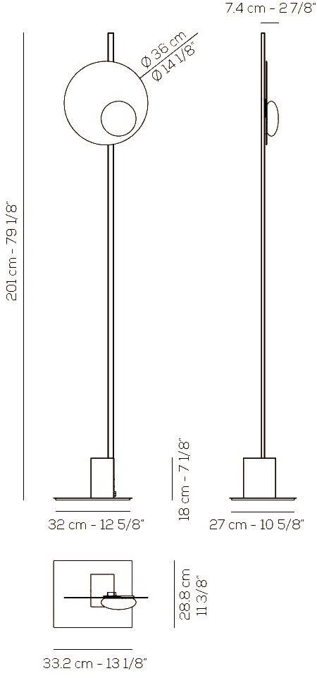 AXOLIGHT Светодиодный торшер прямого света из алюминия Kwic sun-id-1448490 - Вид №2