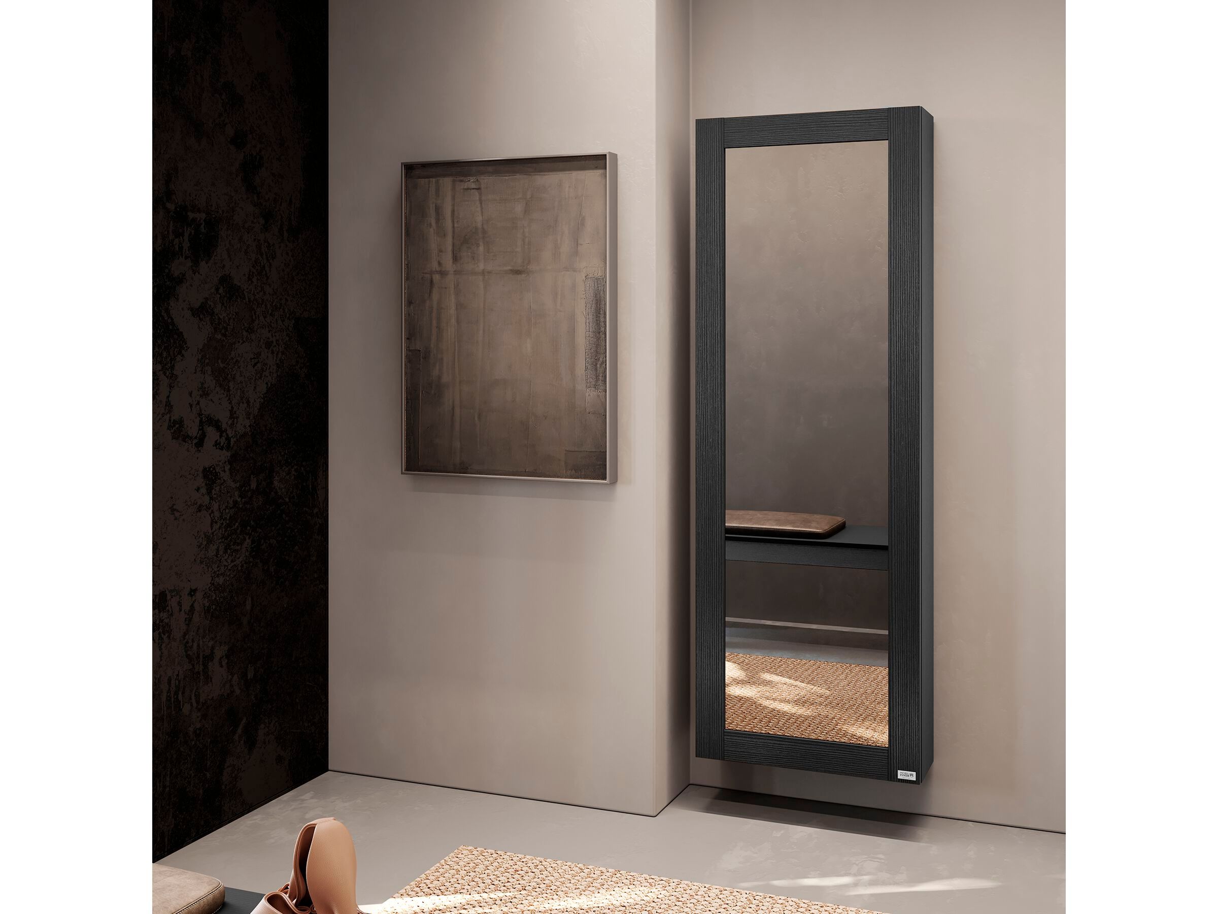 Подвесной шкаф для обуви из черного ясеня Mobili Fiver Rachele ARCH-00064321 - Вид №4