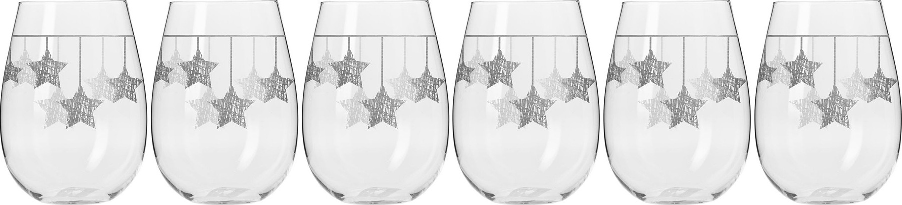 10659089 KROSNO Набор стаканов для воды Krosno "Серебряные звезды" 500мл, 6 шт Стекло 