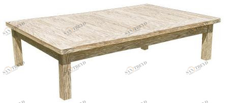 Il Giardino di Legno Низкий прямоугольный деревянный столик для сада White sand 6404