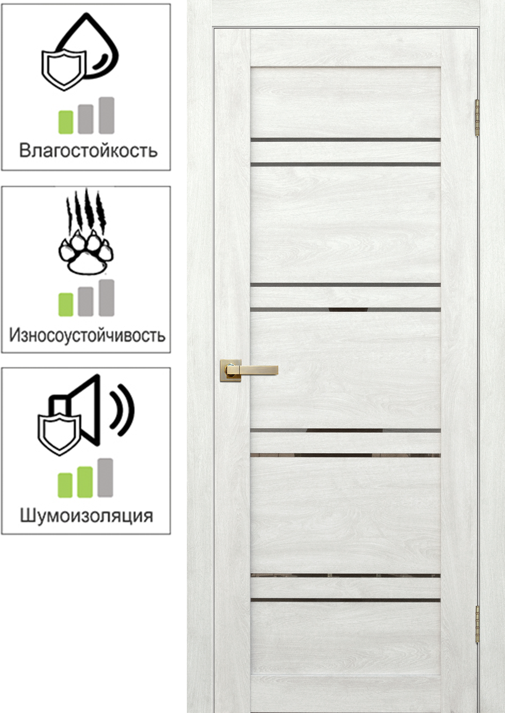 89150496 Дверь межкомнатная Лайн1 глухая финиш-бумага ламинация цвет дуб тернер белый 60x200 см STLM-0079142 Santreyd