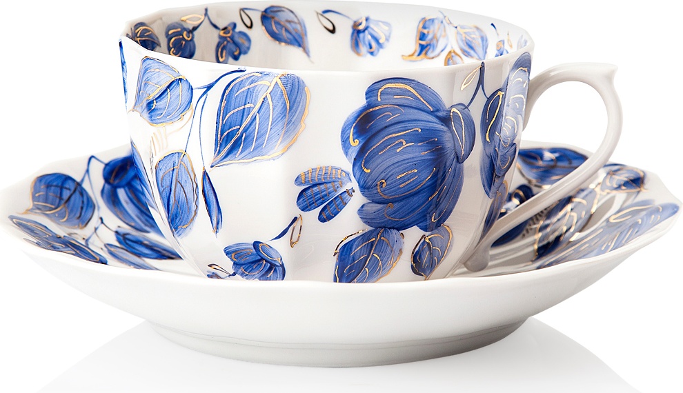 10617340 Мануфактуры Гарднеръ в Вербилках Чайная пара " Вечерний звон" Фарфор, Керамика 