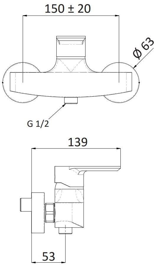Rubinetterie Mariani Смеситель для душа, однорычажный, глянцевый Avenue 252av - Вид №1