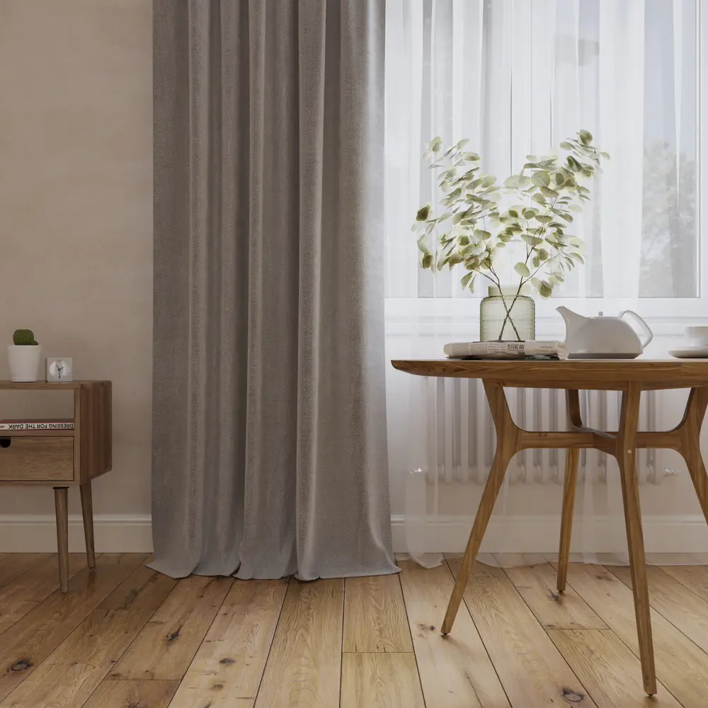 Штора на ленте Рим 200x280 см цвет светло-серый MIAMOZA STLM-2201151
