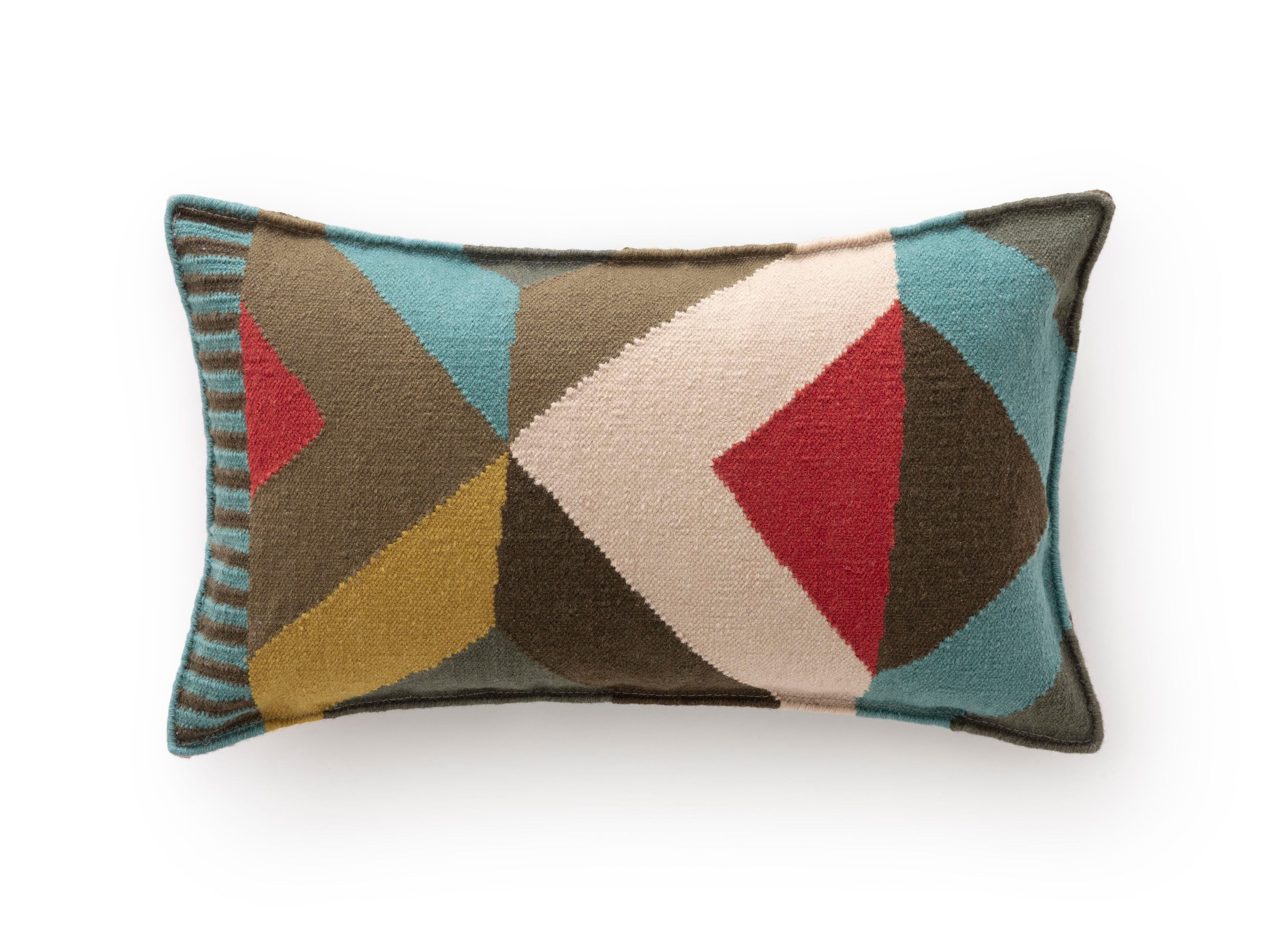 Съемная шерстяная подушка с геометрическим рисунком GAN Vanguardias ARCH-00072484 - Вид №2