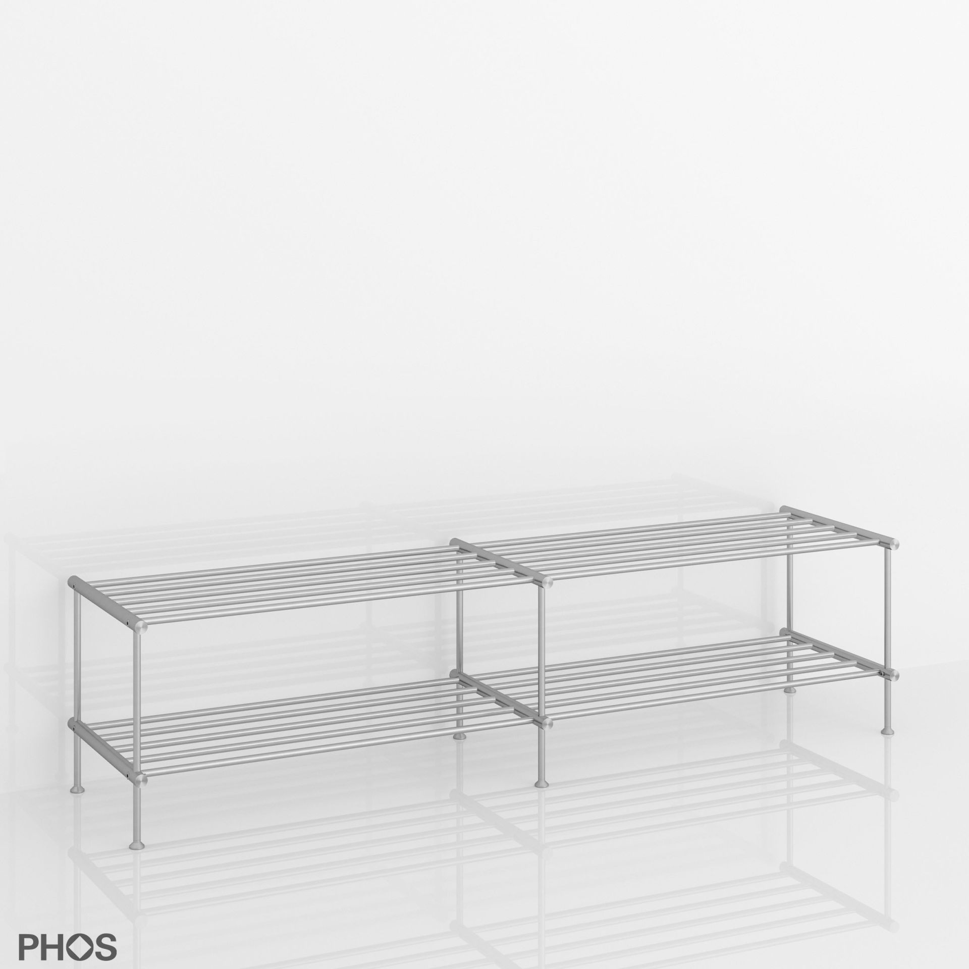 SR1200-2 Полка для обуви широкая, 2 уровня, ширина 120 см. PHOS  - Вид №4