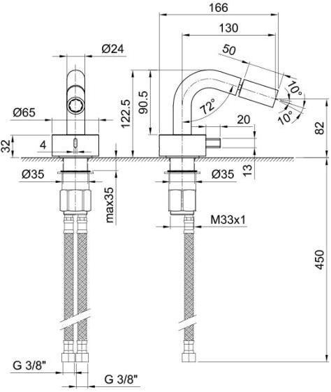 ABOUTWATER Смеситель для биде на одно отверстие на террасе Af/21 Fantini Rubinetti sun-id-1423105 - Вид №2