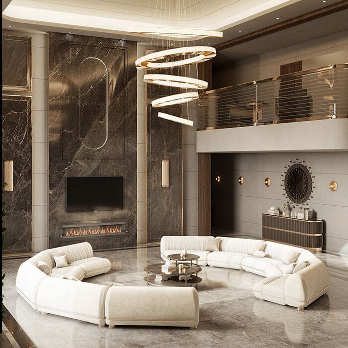 Изогнутый диван из ткани Essential Home Xenox ARCH-00027796 - Вид №1