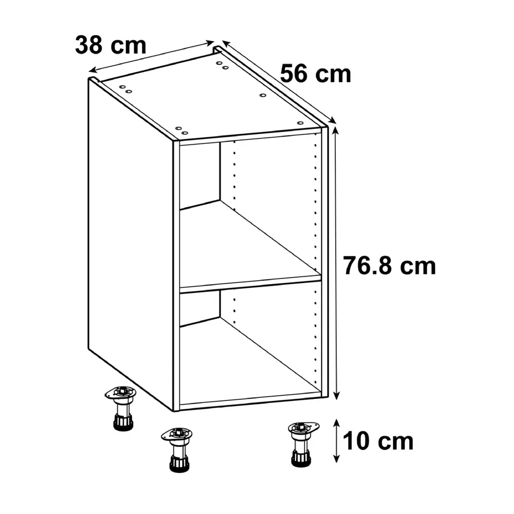 Каркас напольный скошенный Delinia ID 38x76.8x56 см, ЛДСП, цвет белый 82000319 STLM-2185528  - Вид №1