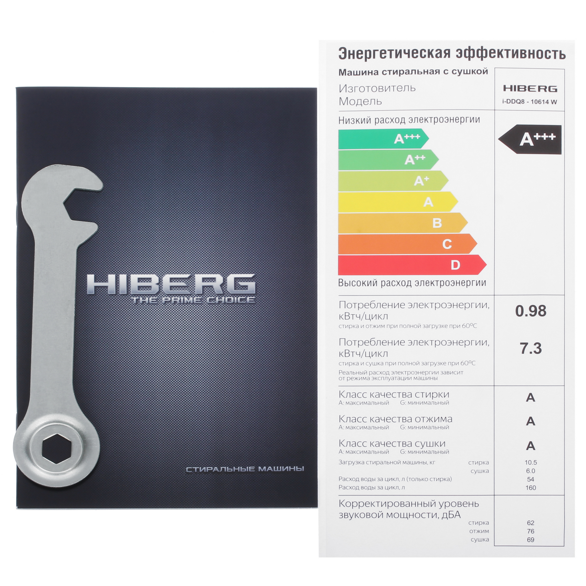 9238391 Стирально-сушильная машина HIBERG i-DDQ8 - 10614 W белый STDN-0133235 - Вид №11