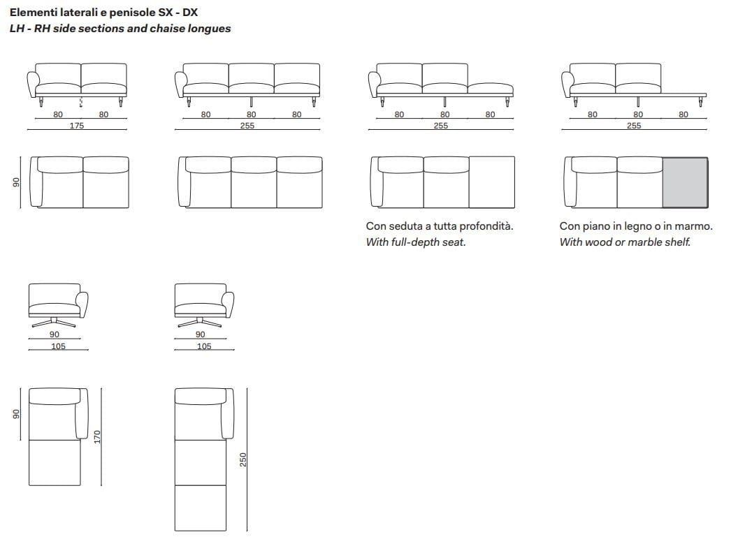 Тканевый диван с полуостровом Novamobili NOA ARCH-00036814 - Вид №11