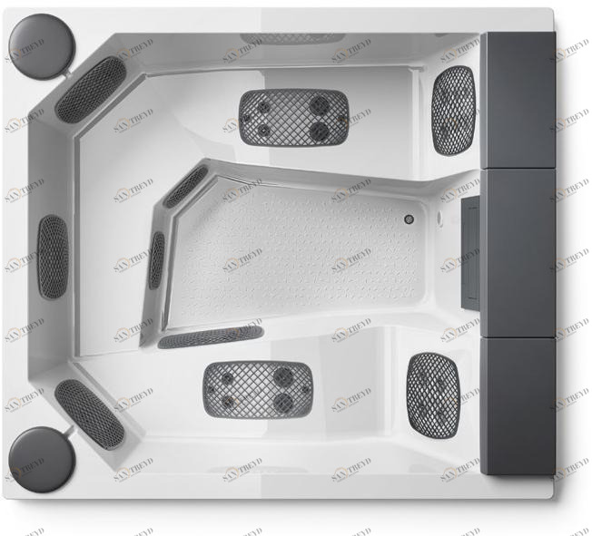 Gruppo Treesse Прямоугольный мини-бассейн с 3-х местной хромотерапией Treesse pool 212 x 190 x 90 cm