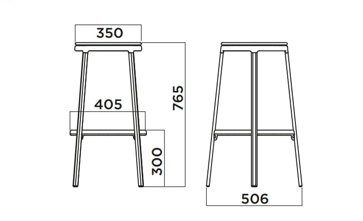 Высокий стальной табурет с подставкой для ног Infiniti ARCH-00130413 - Вид №15